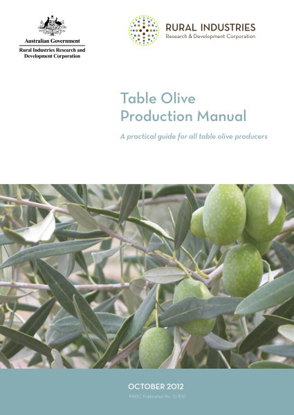 Table Olive Production Manual AgriFutures Australia