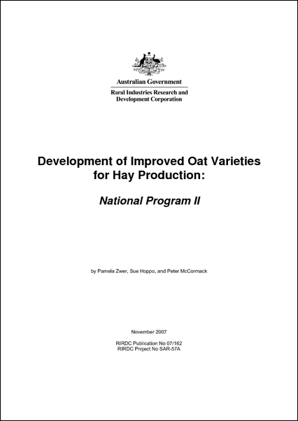 Development of Improved Oat Varieties for Hay Production: National Program 2 - image