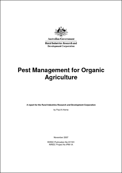 Pest Management for Organic Agriculture | AgriFutures Australia