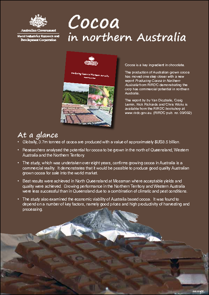 Cocoa in Northern Australia - Fact Sheet - image