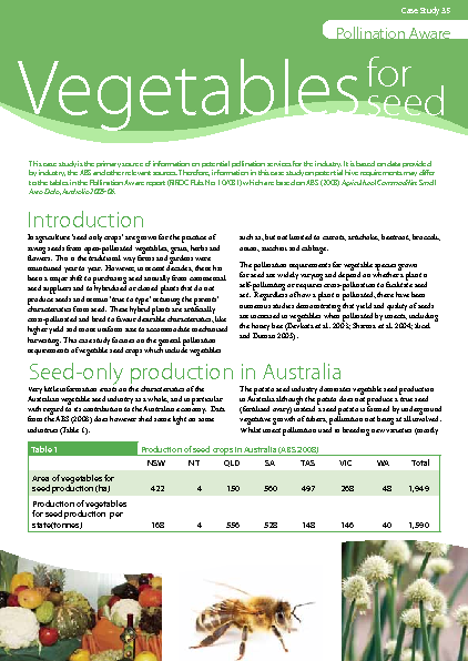 Pollination Aware Case Study: Vegetables for Seed | AgriFutures Australia