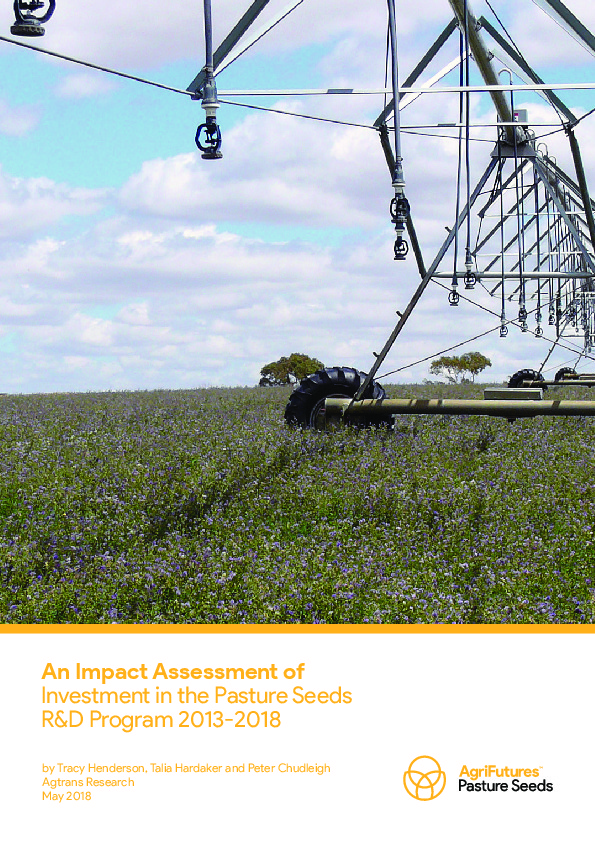 An Impact Assessment of Investment in the Pasture Seeds R&D Program 2013-2018 - image