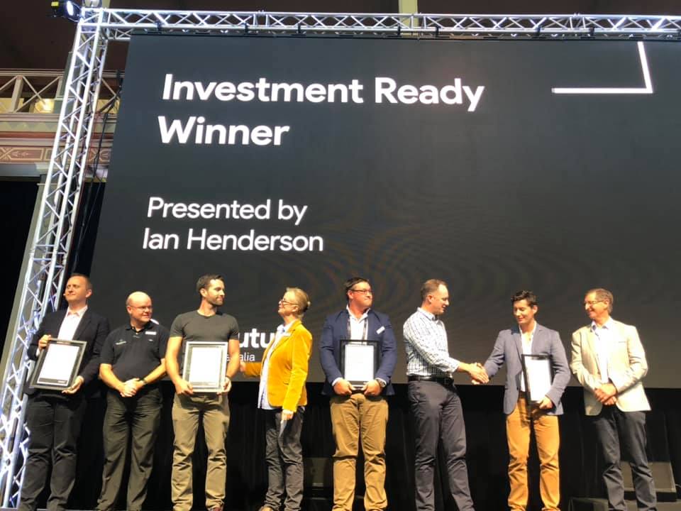 2019 evokeAG Pitch Tent winners standing on stage