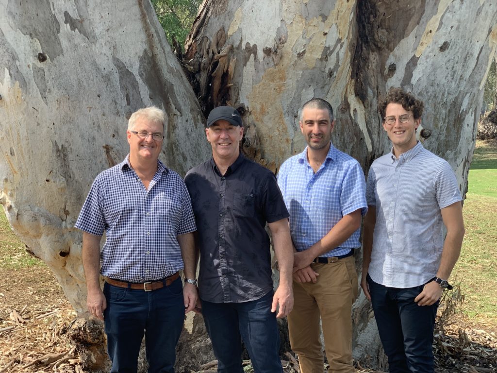 Pasture Seeds project researchers: Dr Phil Nichols, Dr Kevin Foster, Dr Andrew Guzzomi and pHD candidate Wesley Moss