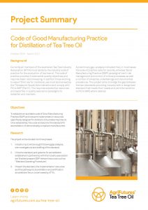 Project Summary: Code of Good Manufacturing Practice for Distillation of Tea Tree Oil - image