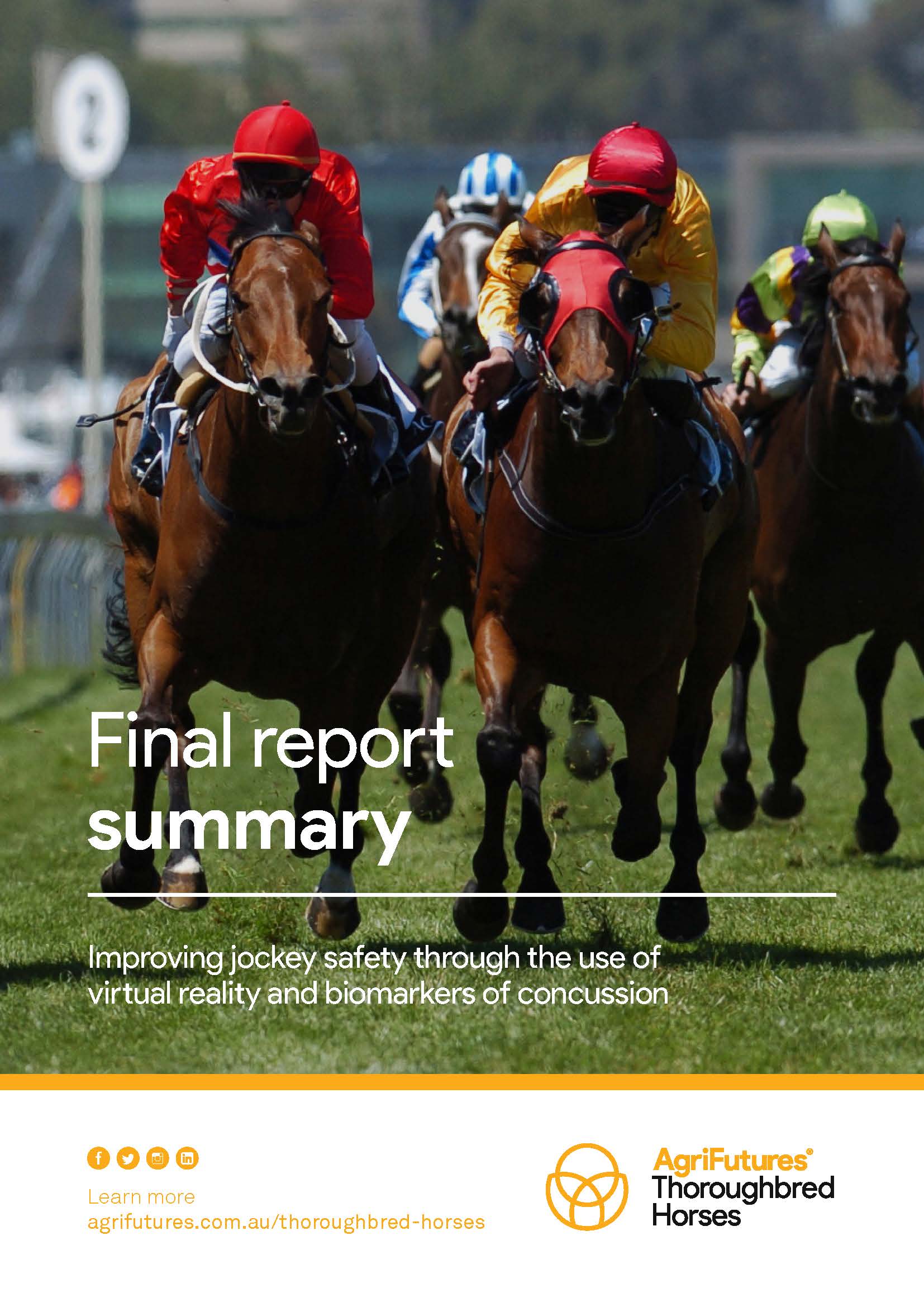 Final report summary: Improving jockey safety through the use of virtual reality and biomarkers of concussion - image