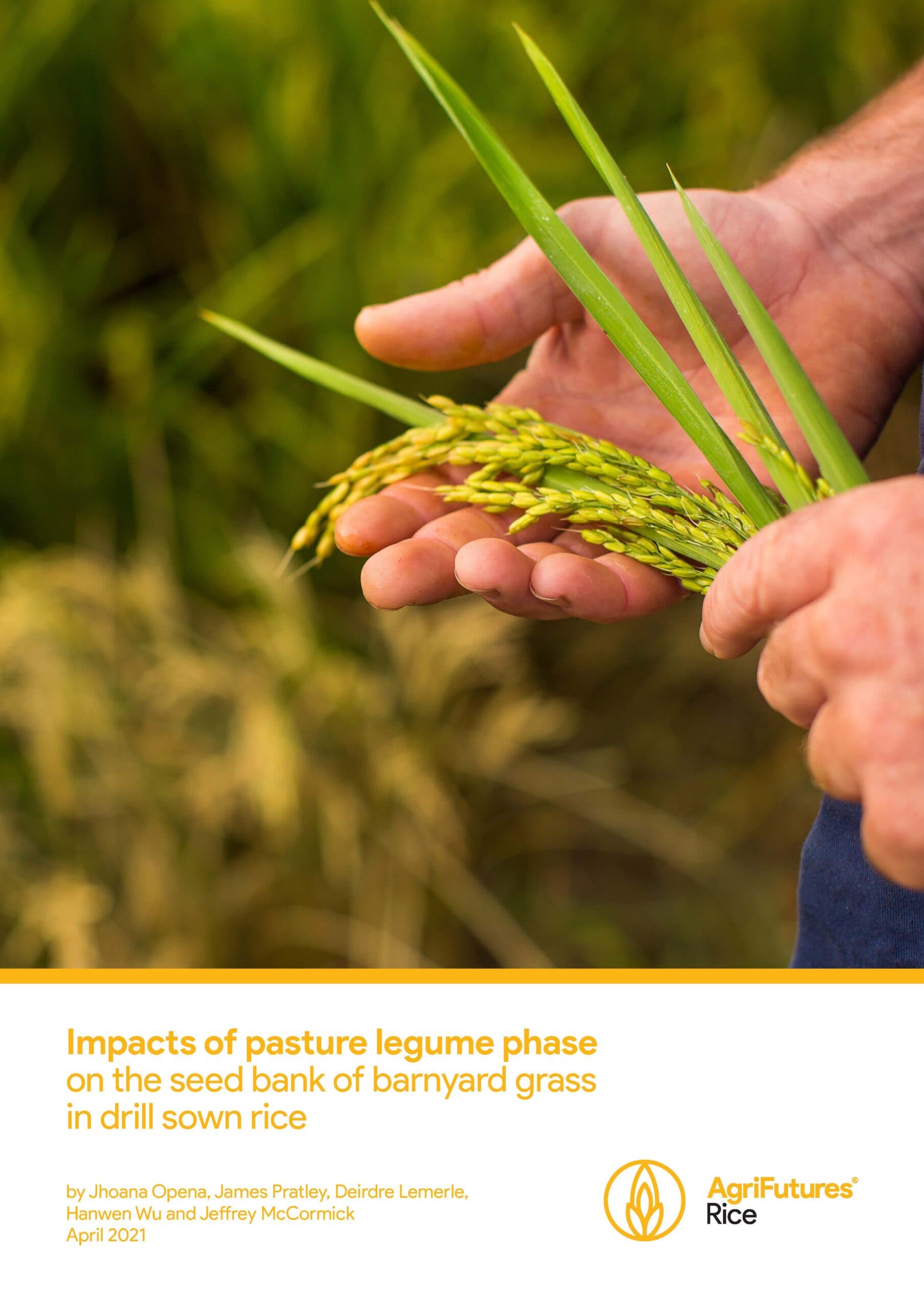 Impacts of pasture legume phase on the seed bank of barnyard grass in drill sown rice - image