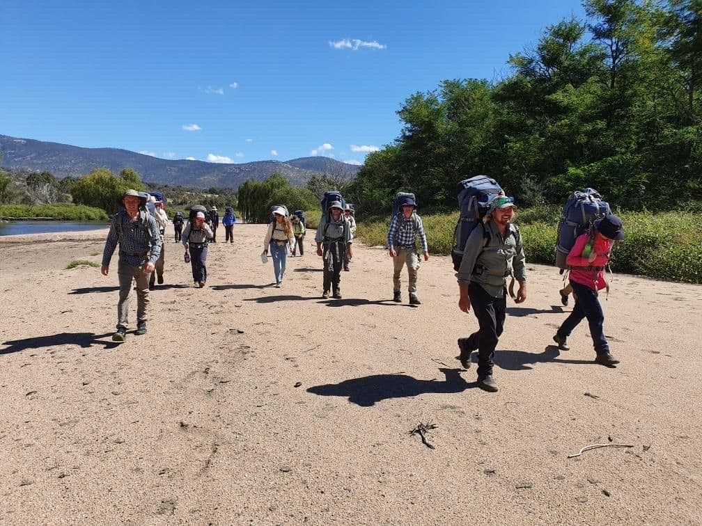 People hiking with backpacks