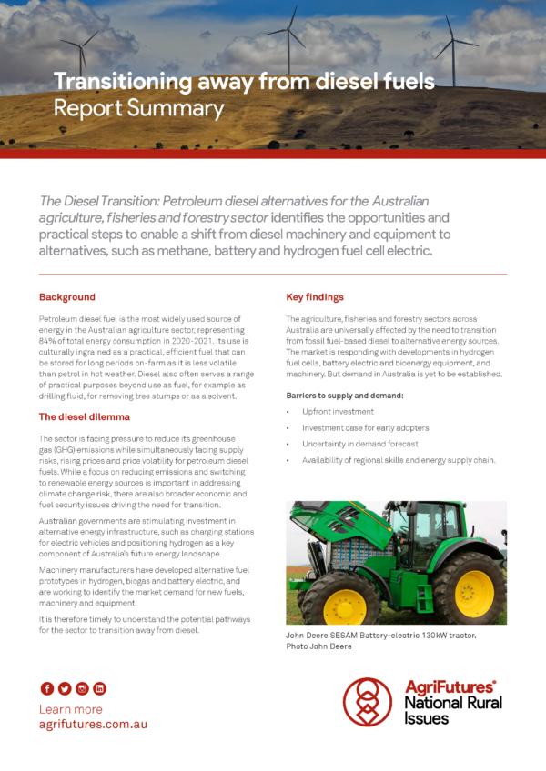 Fact sheet The Diesel Transition Petroleum diesel alternatives for