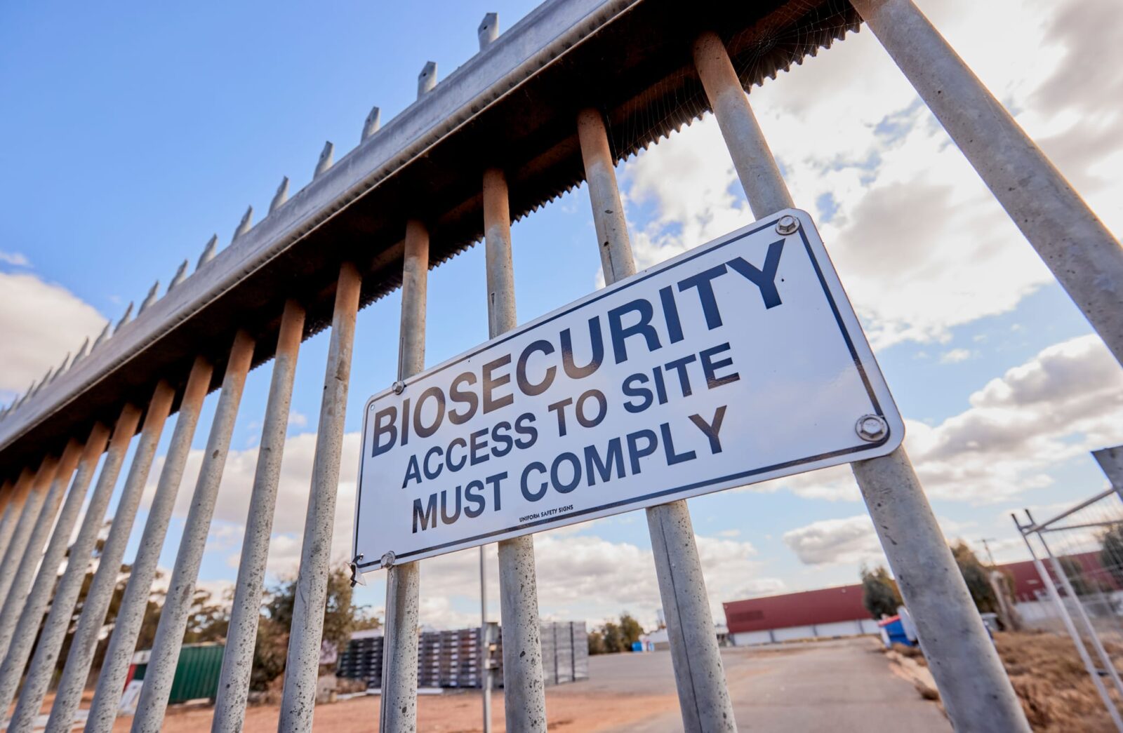 chicken biosecurity sign