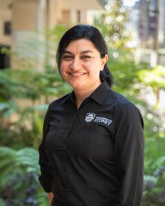  2025 AgriFutures Gary Sansom scholar Shay Sadr is pictured in a University of Sydney shirt 